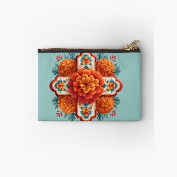 Item preview, Talavera Marigold Cross | Día de los Muertos Folk Art designed and sold by MythicMood.