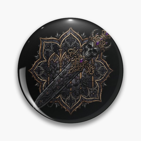 Item preview, Gothic Mandala with Skull and Diagonal Dagger — Dark Stained Glass designed and sold by David Mateo ArtWorks.