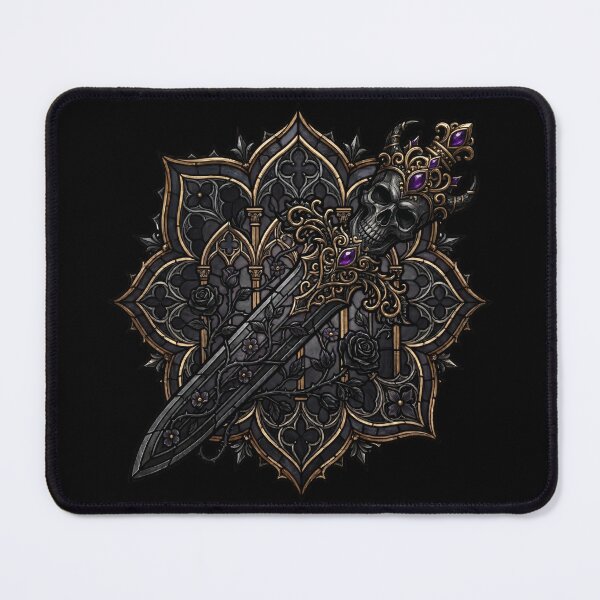 Item preview, Gothic Mandala with Skull and Diagonal Dagger — Dark Stained Glass designed and sold by David Mateo ArtWorks.