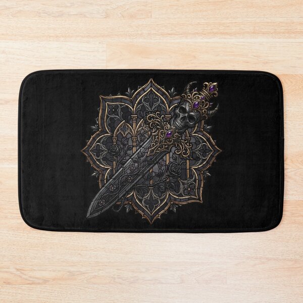 Item preview, Gothic Mandala with Skull and Diagonal Dagger — Dark Stained Glass designed and sold by David Mateo ArtWorks.