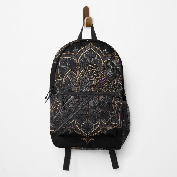 Item preview, Gothic Mandala with Skull and Diagonal Dagger — Dark Stained Glass designed and sold by David Mateo ArtWorks.