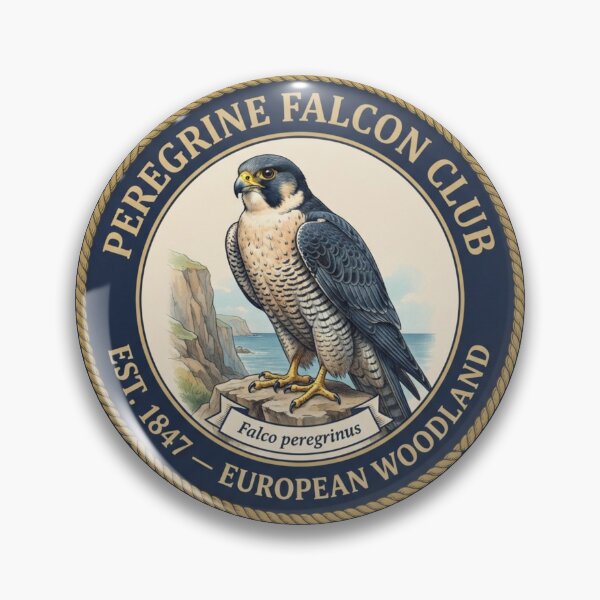 Item preview, Peregrine Falcon Club Vintage Badge European Wildlife designed and sold by CalmCapy Co.