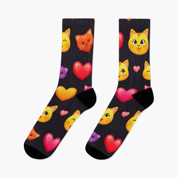 Item preview, Cute Cat Emoji Pattern – Kawaii Kitty Hearts Design for T-Shirts & Accessories designed and sold by IMuDesigner.