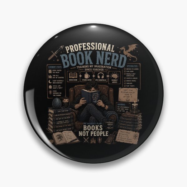 Item preview, Professional Book Nerd | Fantasy Reader Vintage Graphic (for him) designed and sold by bisha.