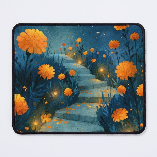 Item preview, Marigold Stairway Under the Stars | Day of the Dead designed and sold by MythicMood.