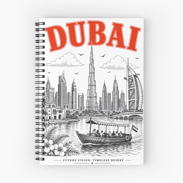 Item preview, Dubai skyline and boat journey designed and sold by Orfoxcreative.
