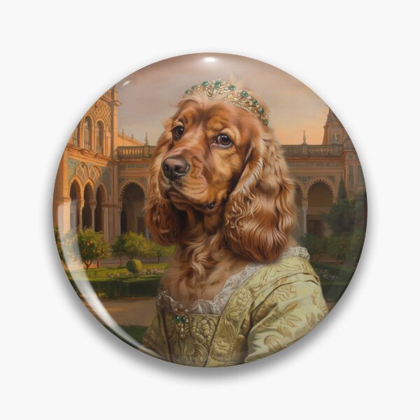 Item preview, A formal baroque-style royal portrait illustration of a charming brown Cocker Spaniel designed and sold by 123ks.