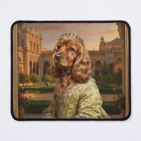 Item preview, A formal baroque-style royal portrait illustration of a charming brown Cocker Spaniel designed and sold by 123ks.