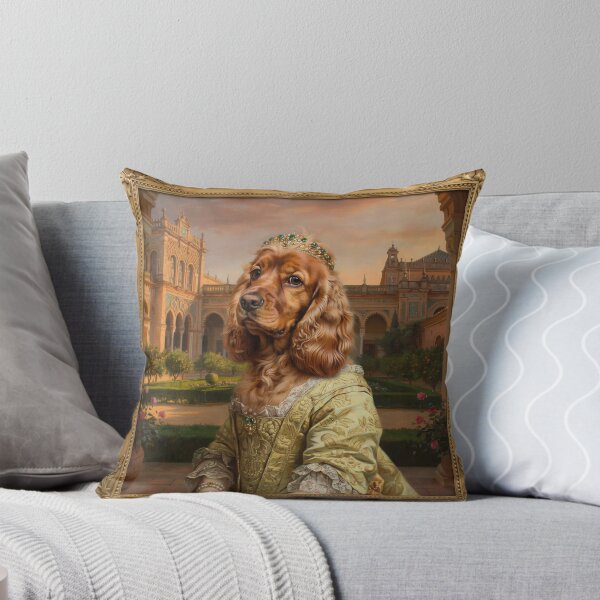 Item preview, A formal baroque-style royal portrait illustration of a charming brown Cocker Spaniel designed and sold by 123ks.