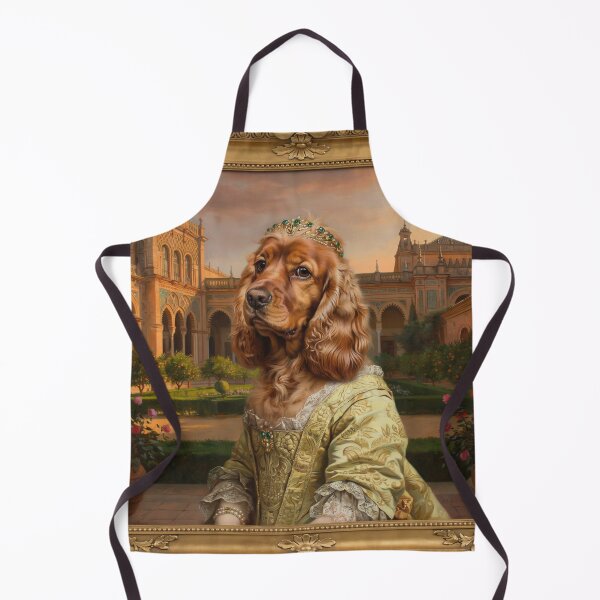 Item preview, A formal baroque-style royal portrait illustration of a charming brown Cocker Spaniel designed and sold by 123ks.