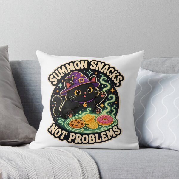 Item preview, Summon Snacks Not Problems – Witchy Black Cat designed and sold by sabily.