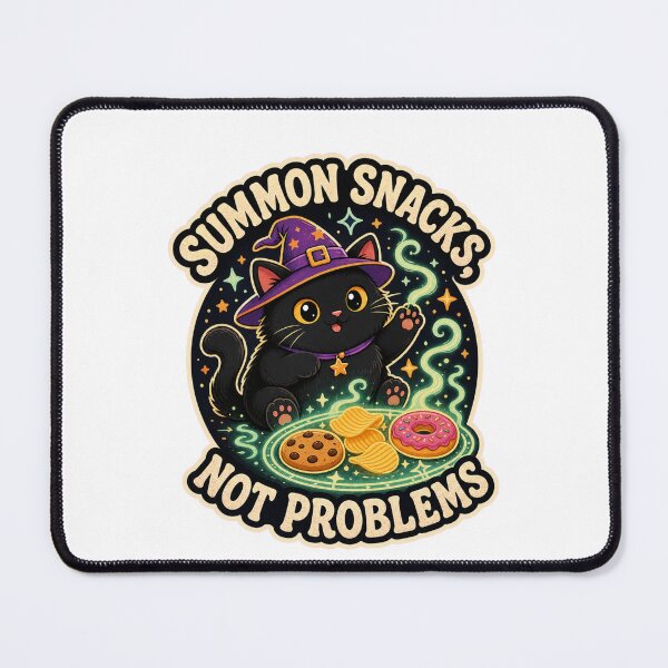 Item preview, Summon Snacks Not Problems – Witchy Black Cat designed and sold by sabily.