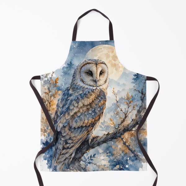 Item preview, Moonlit Barn Owl Watercolor Print designed and sold by hutofdesigns.
