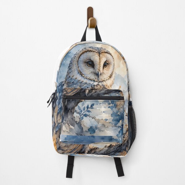 Item preview, Moonlit Barn Owl Watercolor Print designed and sold by hutofdesigns.