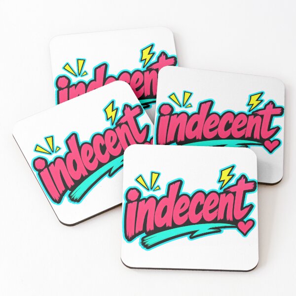 Item preview, Indecent Cheeky Neon Word Art designed and sold by RedCircleArt.