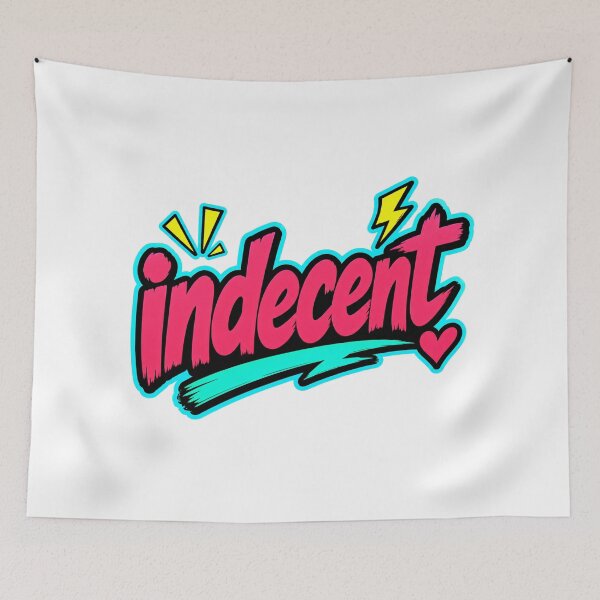 Item preview, Indecent Cheeky Neon Word Art designed and sold by RedCircleArt.