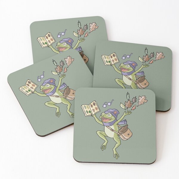 Item preview, Frog Autumn book lover cottagecore illustration  designed and sold by LeshanArt.