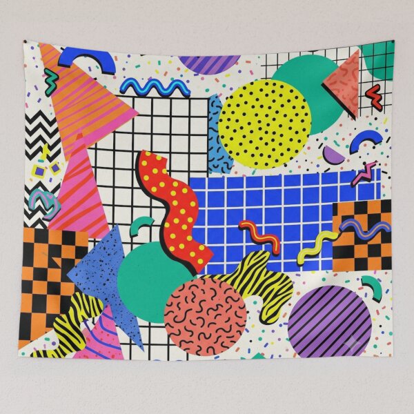 Item preview, Colorful Memphis Party Pattern | Retro Geometric Shapes | Pop Art Illustration designed and sold by lavanya11.