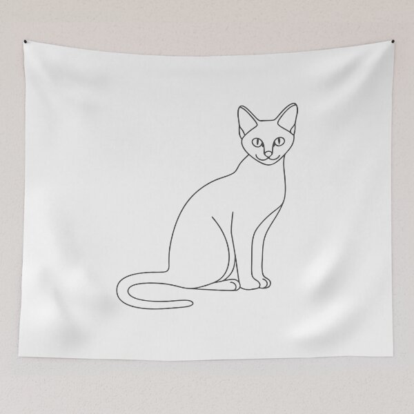 Item preview, Siamese Cat Elegant Line Art Gift designed and sold by OneLine Studio.
