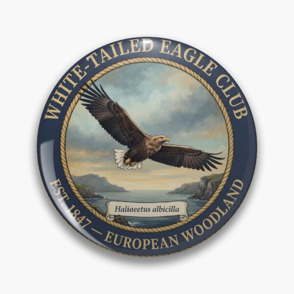 Item preview, White Tailed Eagle Club Vintage Badge European Wildlife designed and sold by CalmCapy Co.