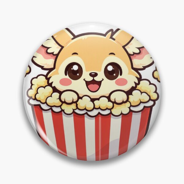 Item preview, Cute Fennec Fox Popcorn - Kawaii Movie Snack Sticker designed and sold by AuraArtistica.