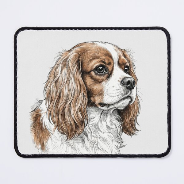 Item preview, pencil sketch of a Cavalier King Charles Spaniel designed and sold by 123ks.
