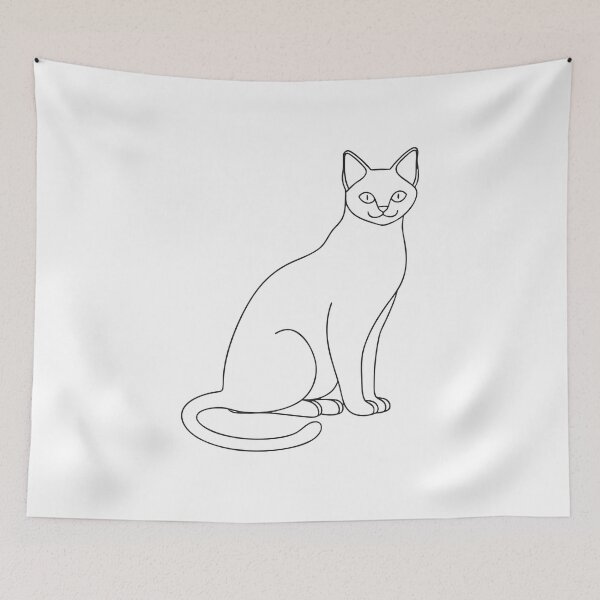 Item preview, Siamese Cat Friendly Line Art Gift designed and sold by OneLine Studio.