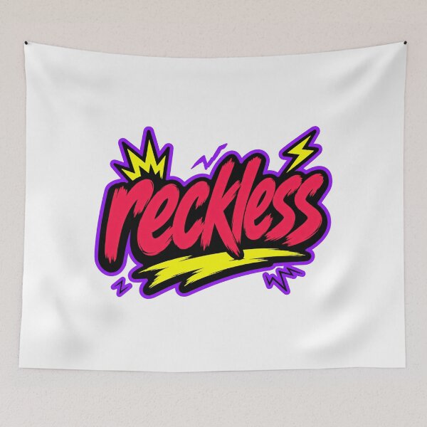Item preview, Reckless Energetic Neon Typography designed and sold by RedCircleArt.