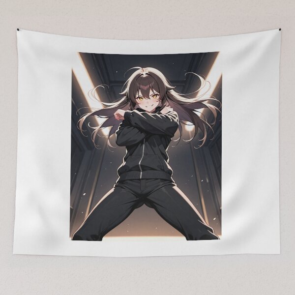 Item preview, Manga - Female Character in Action, Modern Cyberpunk Aesthetic designed and sold by AnimeShin.