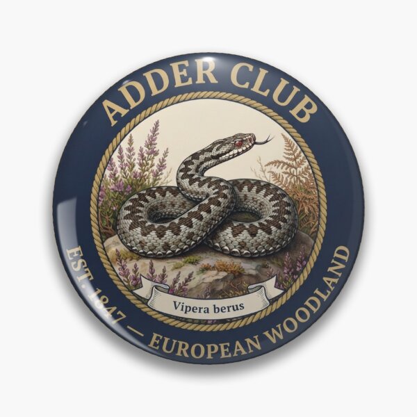 Item preview, Adder Club Vintage Badge European Woodland Wildlife designed and sold by CalmCapy Co.