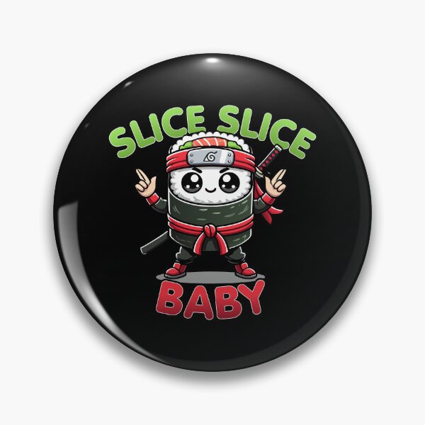 Item preview, Kawaii Sushi Ninja Slice Slice Baby Funny Food Pun designed and sold by Karma Design.