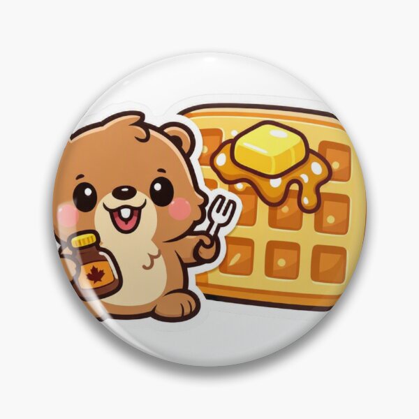 Item preview, Cute Beaver Waffle - Kawaii Sweet Breakfast Sticker designed and sold by AuraArtistica.
