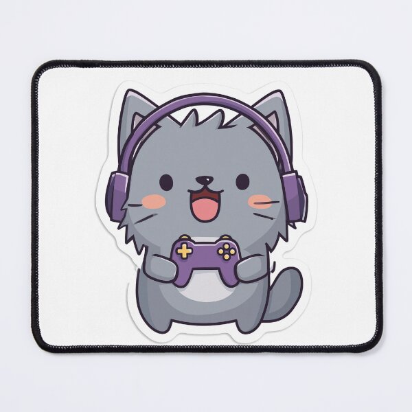 Item preview, Gamer Cat Cute Kawaii Gaming Kitty Headphones designed and sold by StickerMan17.