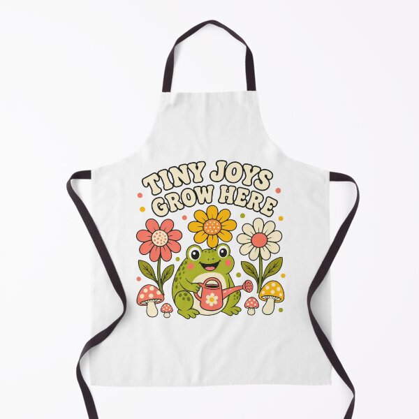Item preview, Tiny Joys Grow Here Retro Gardening Frog designed and sold by Lobory.