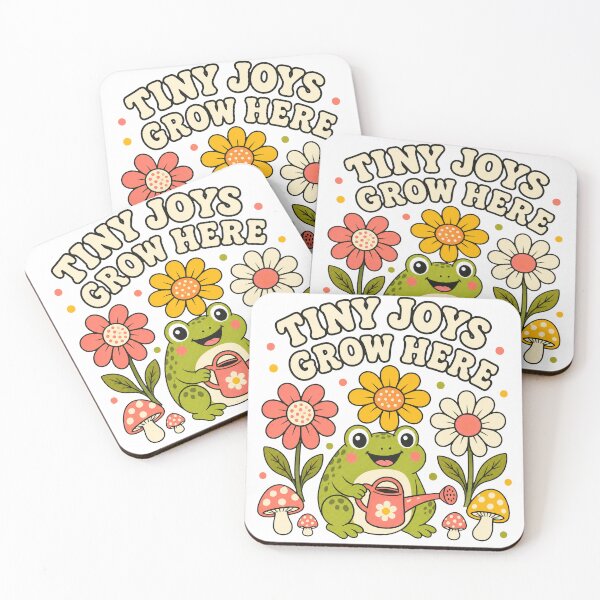 Item preview, Tiny Joys Grow Here Retro Gardening Frog designed and sold by Lobory.