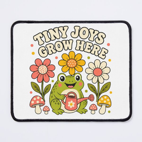 Item preview, Tiny Joys Grow Here Retro Gardening Frog designed and sold by Lobory.