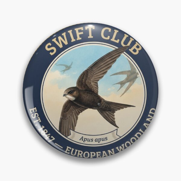 Item preview, Swift Club Vintage Badge European Woodland Wildlife designed and sold by CalmCapy Co.