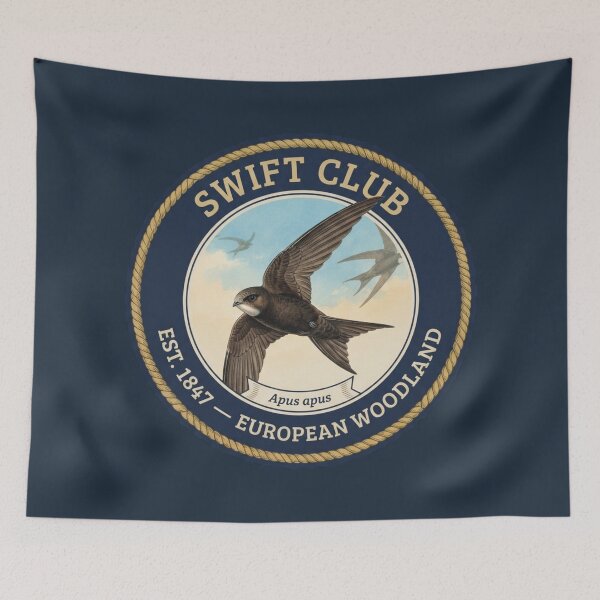 Item preview, Swift Club Vintage Badge European Woodland Wildlife designed and sold by CalmCapy Co.