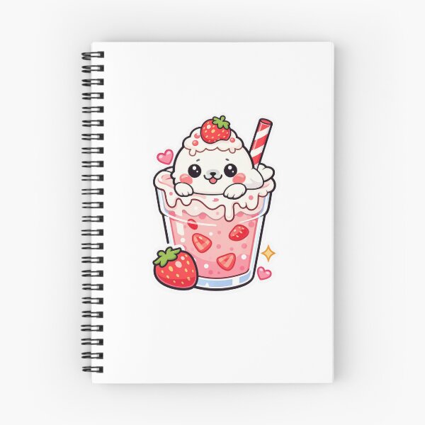 Item preview, Cute Seal Milkshake - Kawaii Strawberry Sweet Drink Sticker designed and sold by AuraArtistica.