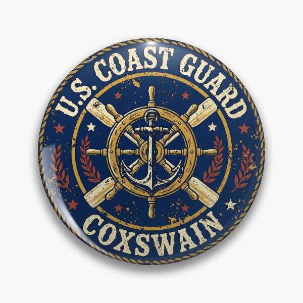 Item preview, Coast Guard Coxswain Vintage Nautical Design | Maritime Leadership Badge designed and sold by Coasties.