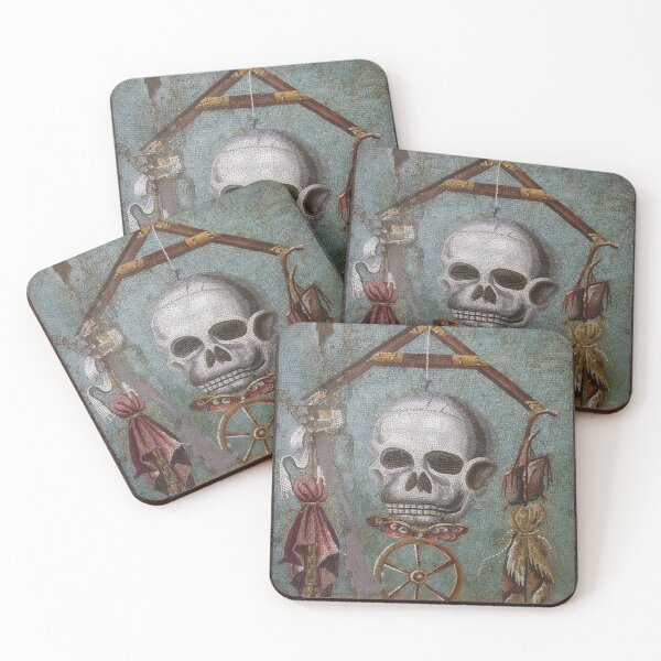 Item preview, Memento Mori Roman Mosaic Skull Art designed and sold by Retr0Tshirts.