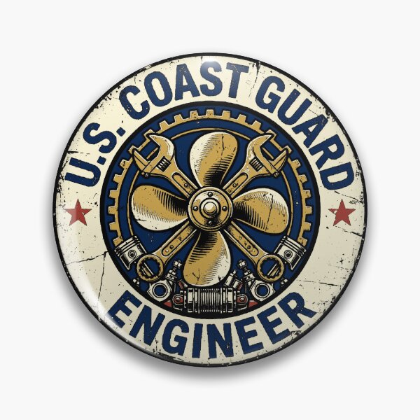 Item preview, Coast Guard Engineer Vintage Maritime Design | Engineering Heritage Badge designed and sold by Coasties.