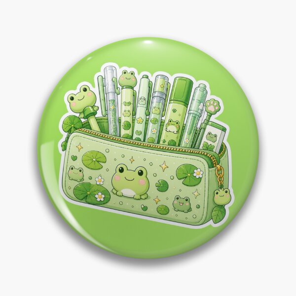 Item preview, Cute Kawaii Frog Pencil Case Sticker designed and sold by Christiana-Art.
