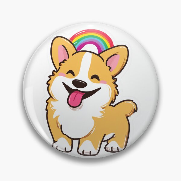 Item preview, Rainbow Corgi Cute Happy Kawaii Dog designed and sold by StickerMan17.