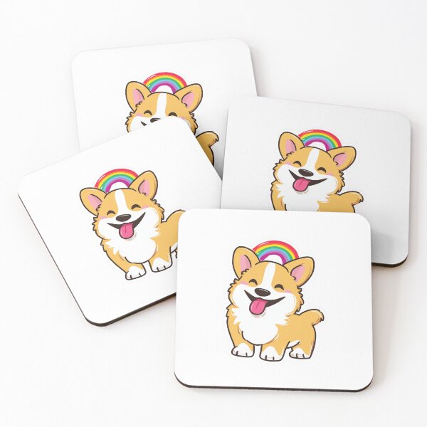 Item preview, Rainbow Corgi Cute Happy Kawaii Dog designed and sold by StickerMan17.