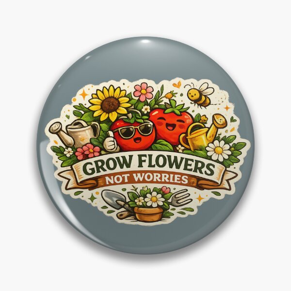 Item preview, Grow Flowers Not Worries – Cute Gardening & Floral Lover Design designed and sold by KAM-KAM-STORE.
