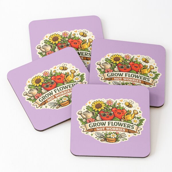 Item preview, Grow Flowers Not Worries – Cute Gardening & Floral Lover Design designed and sold by KAM-KAM-STORE.