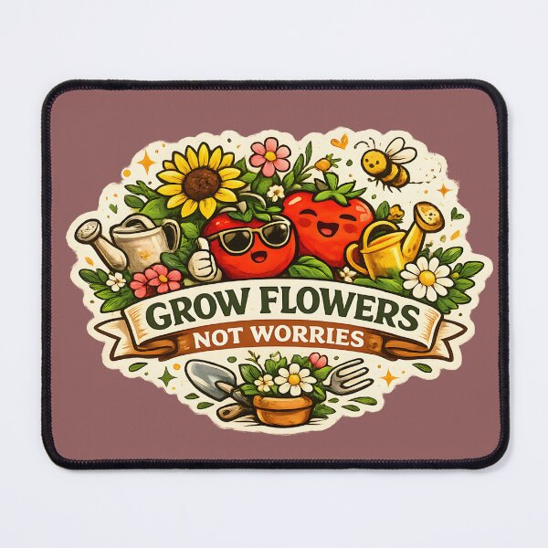 Item preview, Grow Flowers Not Worries – Cute Gardening & Floral Lover Design designed and sold by KAM-KAM-STORE.