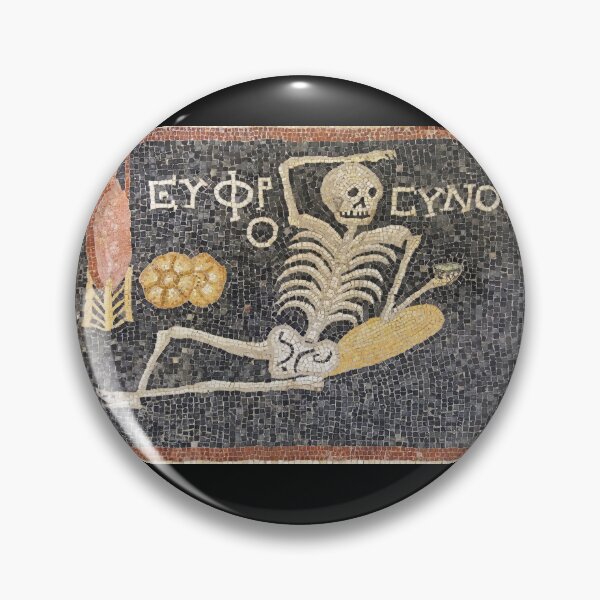 Item preview, Be Cheerful Roman Skeleton Mosaic Art designed and sold by Retr0Tshirts.