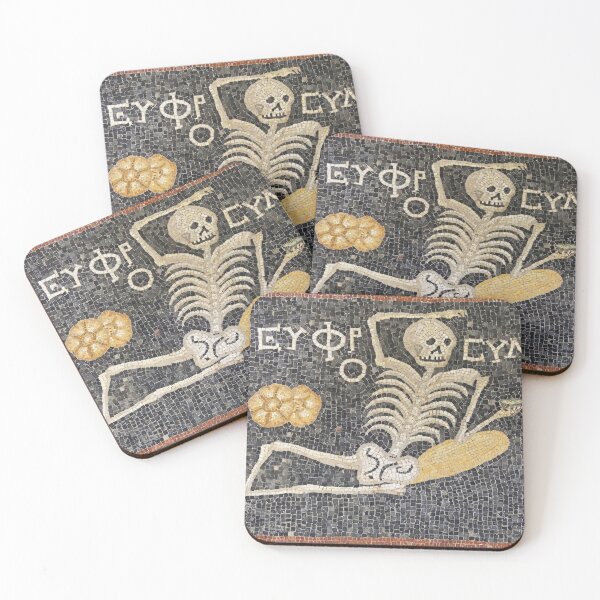 Item preview, Be Cheerful Roman Skeleton Mosaic Art designed and sold by Retr0Tshirts.